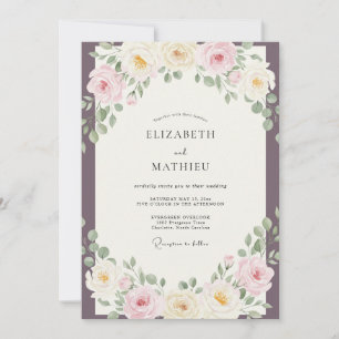 Invitation Mariage Printanier Éthéré au Plum