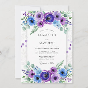 Invitation Mariage Printanier Généreux Violet
