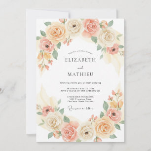 Invitation Mariage Printanier Harmonieux aux Pêches