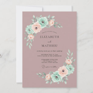 Invitation Mariage printanier mauve enchanteur