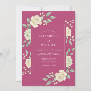 Invitation Mariage Printanier Opulent Magenta
