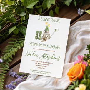 Invitation Mariage printanier vert et marron : une garden-par