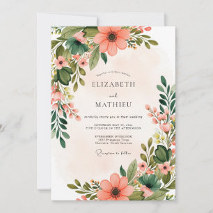 Invitation Mariage Printemps de Floraison de Pêcher