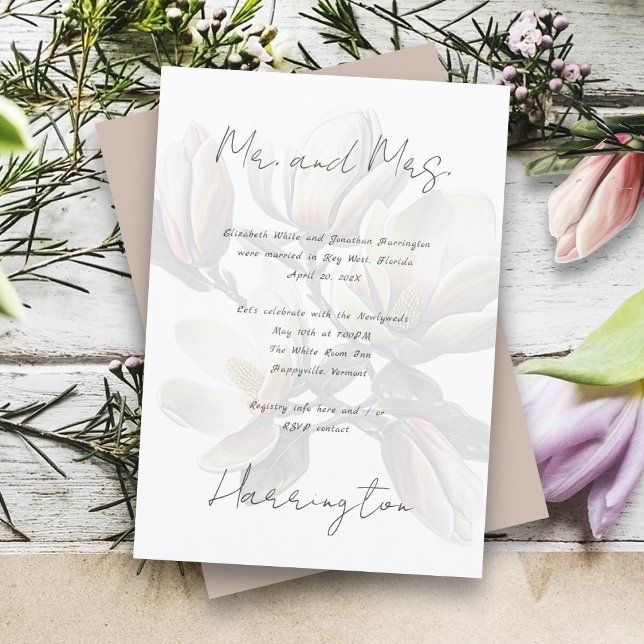 Invitation Mariage privé Southern Magnolia Réception (Créateur téléchargé)