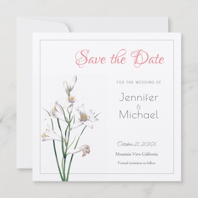 Invitation Mariage Professional Flower Design Enregistrer la  (Devant)
