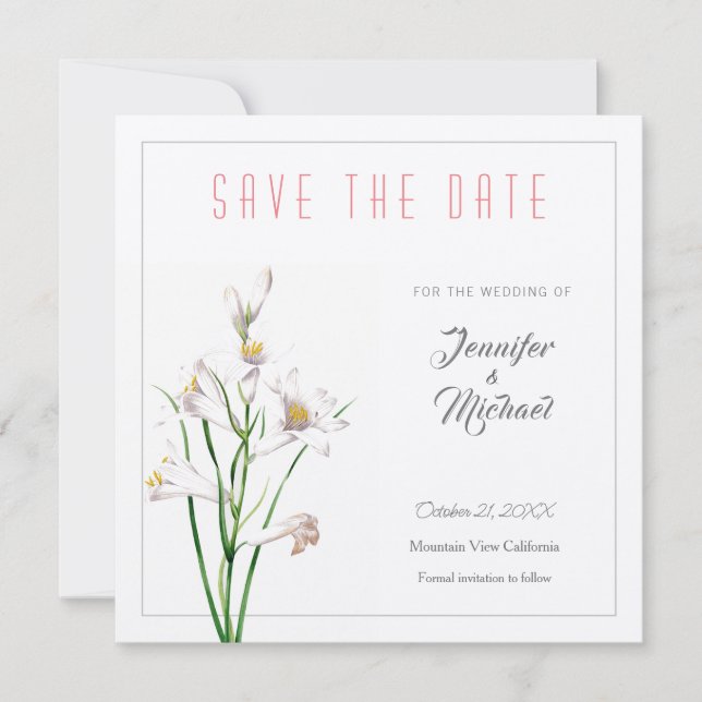 Invitation Mariage Professional Flower Design Enregistrer la  (Devant)