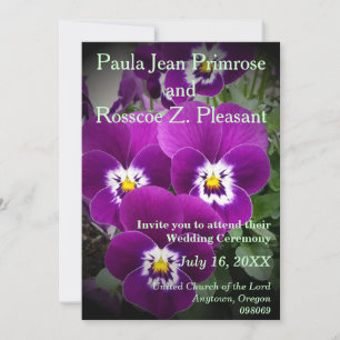 Invitation Mariage purple Pansy