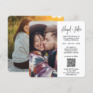 Invitation Mariage QR RSVP minimal 2 photo tout-en-un