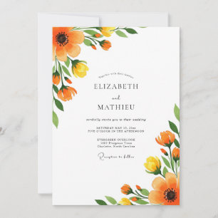 Invitation Mariage radiant d'été de souci