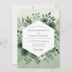 Invitation Mariage Radieux de la Forêt Verte Sage