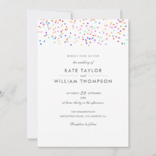 Invitation Mariage Rainbow Confetti moderne