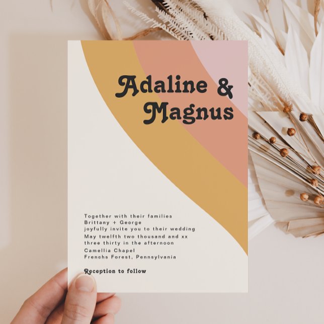 Invitation Mariage Rainbow des années 70 (Créateur téléchargé)