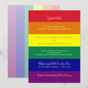 Invitation Mariage Rainbow Flag