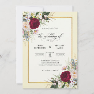 Invitation Mariage Raisin Champaign Chaud