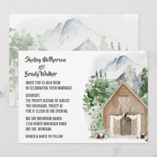 Invitation Mariage Ranch Montagnard Rustique