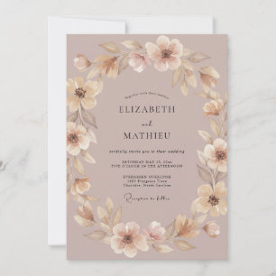 Invitation Mariage Ranunculus Eucalyptus Teinte Argentée