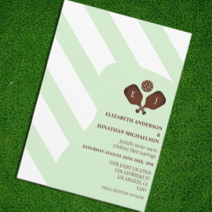 Invitation Mariage Rayures Préparatoires de Pickleball