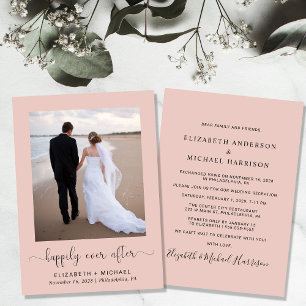 Invitation Mariage Réception de Mariage Photo Rouge aux Joues