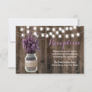 Invitation Mariage Réception Jar Floral Lavande Rustique