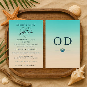Invitation Mariage Réception Moderne de Fuite sur une Plage T