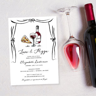 Invitation Mariage Réception Rétro Dessin à la Main Amour et 