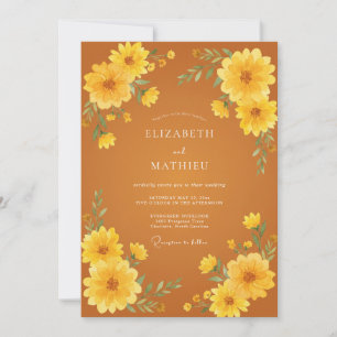 Invitation Mariage Récolte Radieuse Orange Brûlé