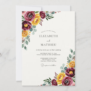 Invitation Mariage Récolte Raffiné de Bourgogne