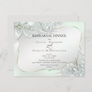 Invitation MARIAGE REHEARSAL Honeydew Green Shimmer