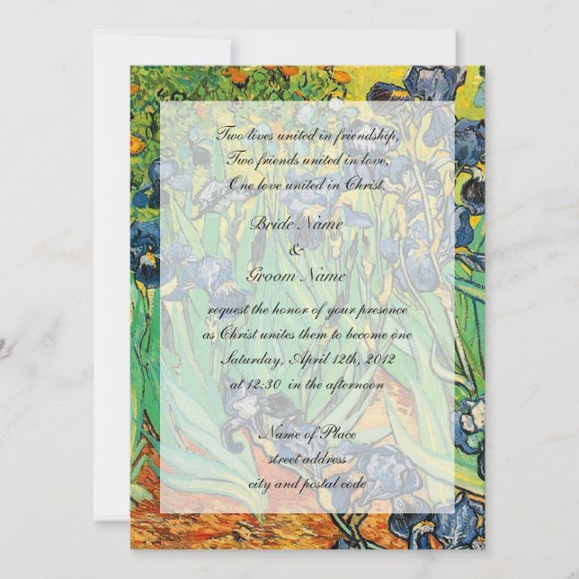 Invitation Mariage religieux, Vincent van Gogh, Iris (Devant)