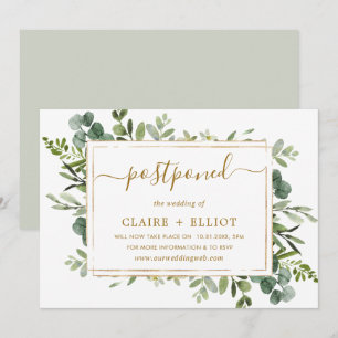 Invitation Mariage reporté de l'or et de l'écologie botanique