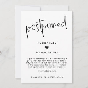 Invitation Mariage reporté Heart & Handwriting
