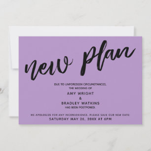 Invitation Mariage Reporté Nouveau Plan Annonce Violette
