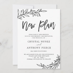 Invitation Mariage reporté Nouveau plan Enregistrer notre nou