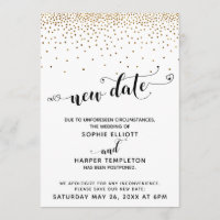 Mariage reportée Confetti et Coeurs d'or Nouvelle 