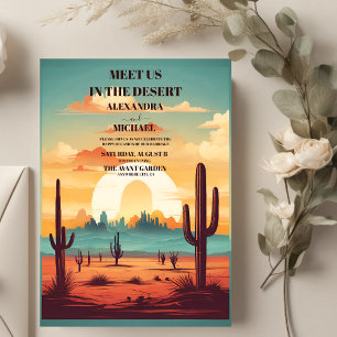 Invitation Mariage rétro Cactus