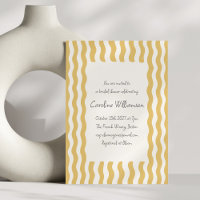 Mariage rétro jaune moutarde bordure ondulée