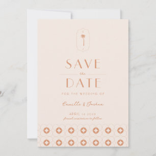 Invitation Mariage rétro Palm spring Enregistrer la date