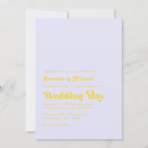 Invitation Mariage Rétro Typographique à la Lavande et au Zes