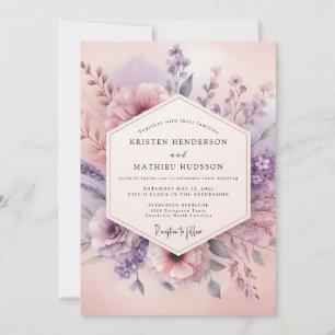 Invitation Mariage Rêve Fleur Mauve