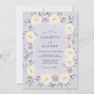 Invitation Mariage Rêveur Rose Lavande