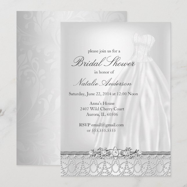Invitation mariage Robe de douche nuptiale (Devant / Derrière)