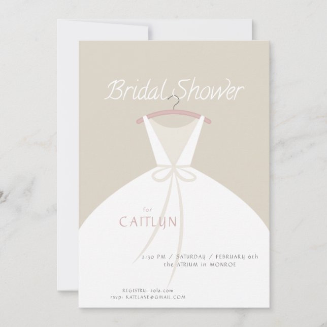 Invitation mariage Robe de douche nuptiale (Devant)