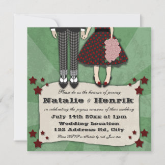 Invitation Mariage Rockabilly, 5,25 x 5,25 mariages