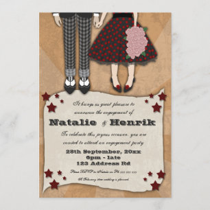 Invitation Mariage Rockabilly, fiançailles 5x7