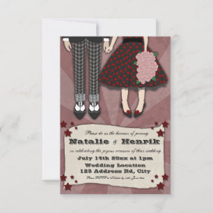 Invitation Mariage Rockabilly, mariage 3,5x5