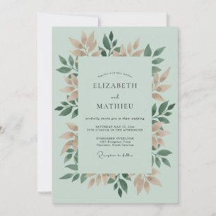 Invitation Mariage Romance Botanique de Tan Sage