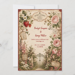 Invitation Mariage Romance cottagecore Jardin Secret
