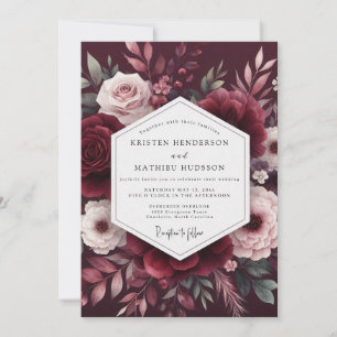 Invitation Mariage Romance Fleur de Bourgogne