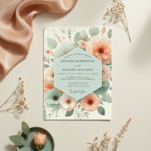 Invitation Mariage Romance Fleur de Pêche