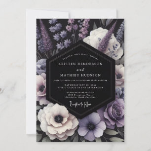 Invitation Mariage Romance Floral Humeur Pourpre